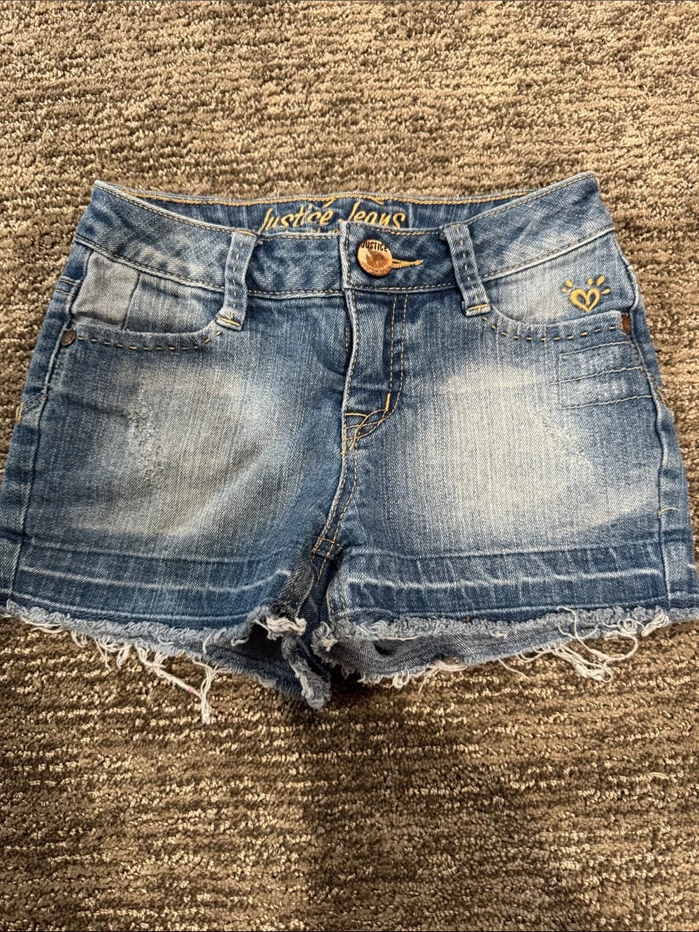 Justice Denim Cutoff Shorts in Faded Blue